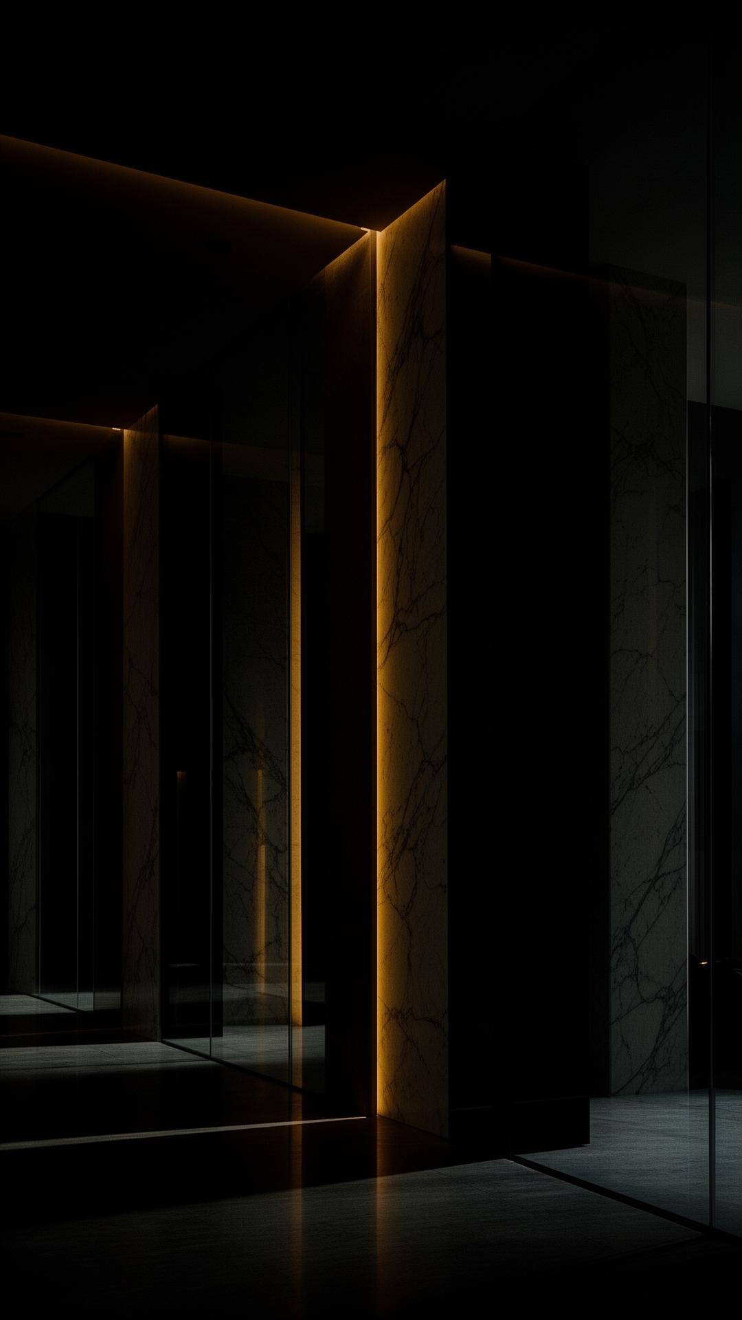 Light raking across marble — the seam between